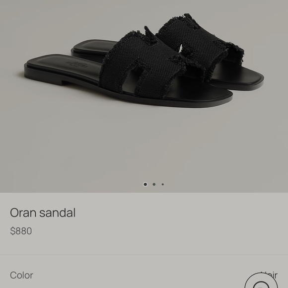 Hermes Black Oran Sandals - Picture 1 of 8